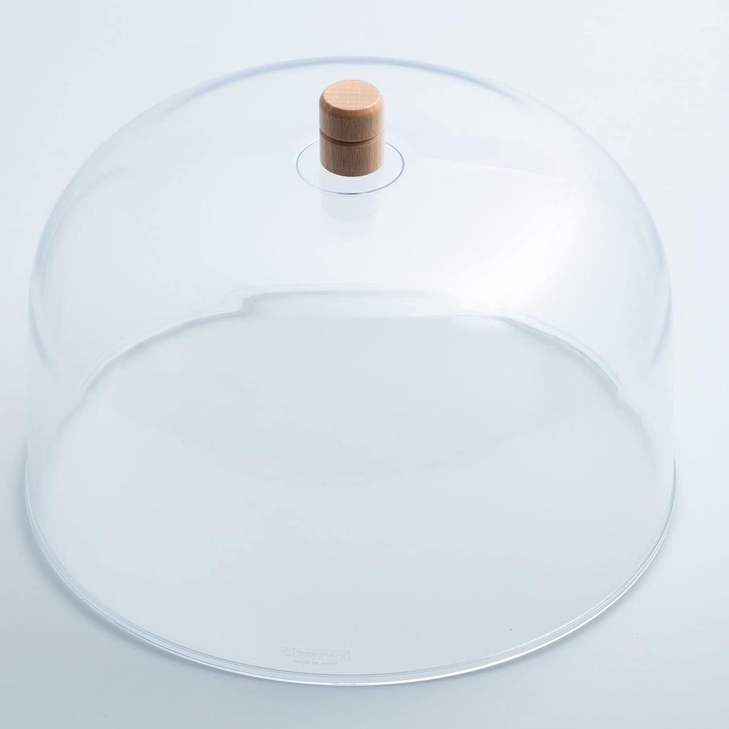 Suncraft Cake Dome, Made In Japan, Polystyrene Resin, 25 X 18 Cm, Wooden Knob, Confectionery, Pastry Chef, PP-551, Clear