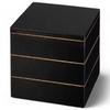 J-kitchens Lacquerware 3-Tiered Jubako Box, 5.5 Inches, Seven Lucky Bags, Black, 16cm, Resin, Made In Japan