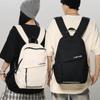 Men's Solid Color Backpack Student Sports Backpack Women Letter School Bag