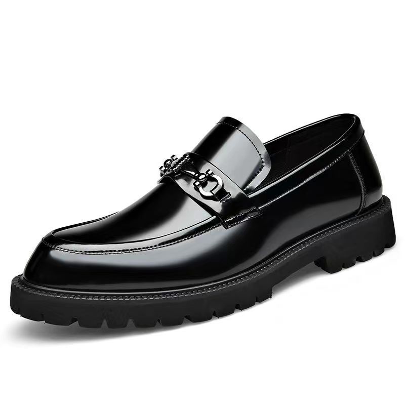 Large Size 47 48 Men's Shoes Spring Loafers Men's Business Casual Leather Shoes One Pedal Lazy Beanie Shoes