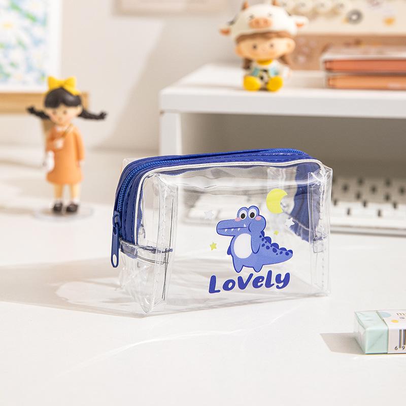 Милый мультяшный зверек, прозрачный ПВХ кошелек для монет, детские мини-портативные наушники, органайзер для кабеля передачи данных, женская водонепроницаемая косметичка