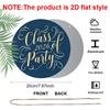 2D Flat Aluminum Graduation-themed Wall Hanging, Available in Multiple Sizes, Features An Elegant Navy Blue and Gold Foil Design, Making It A Perfect