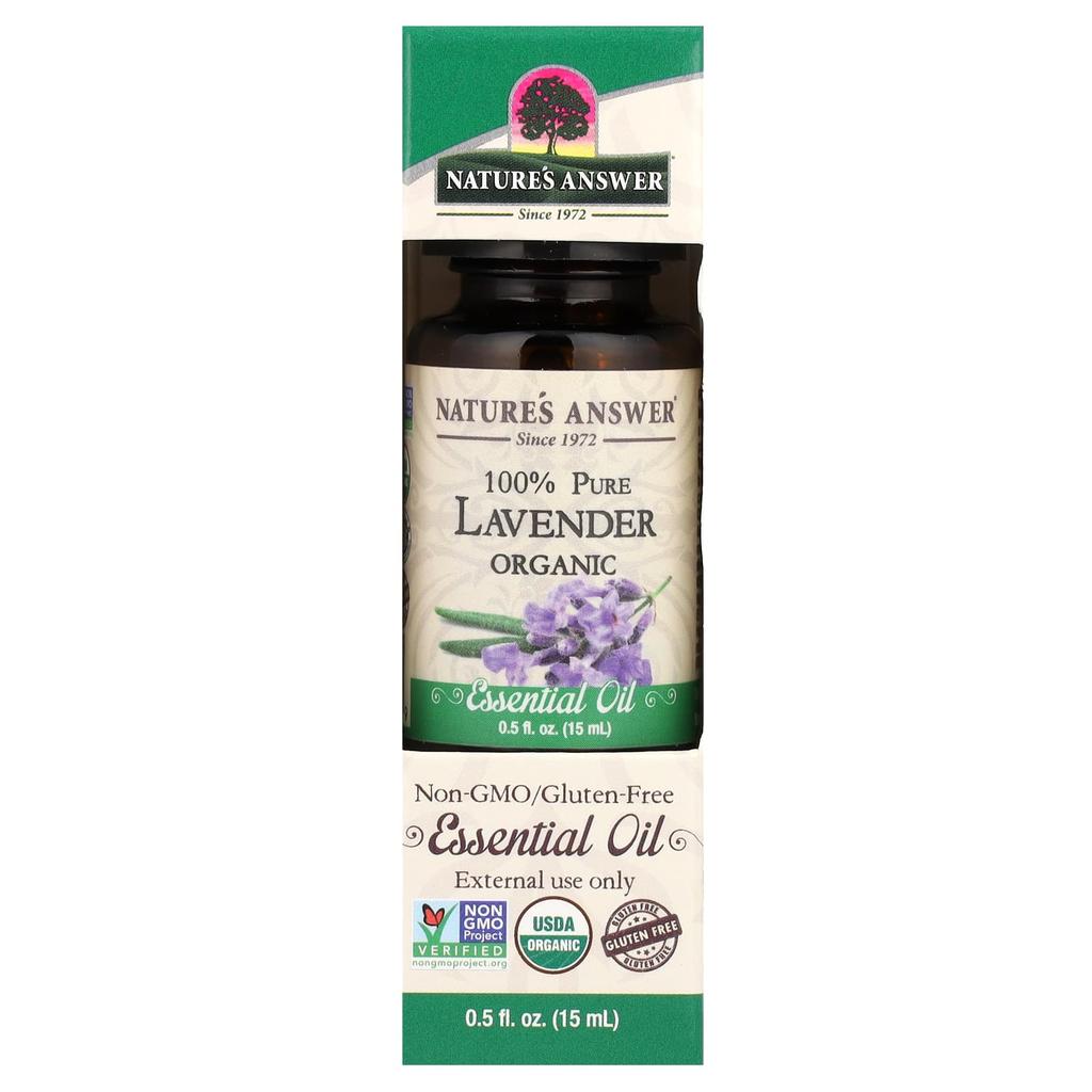Nature's Answer Organic Essential Oil, 100% Pure, Lavender, 0.5 Fl Oz (15 Ml)