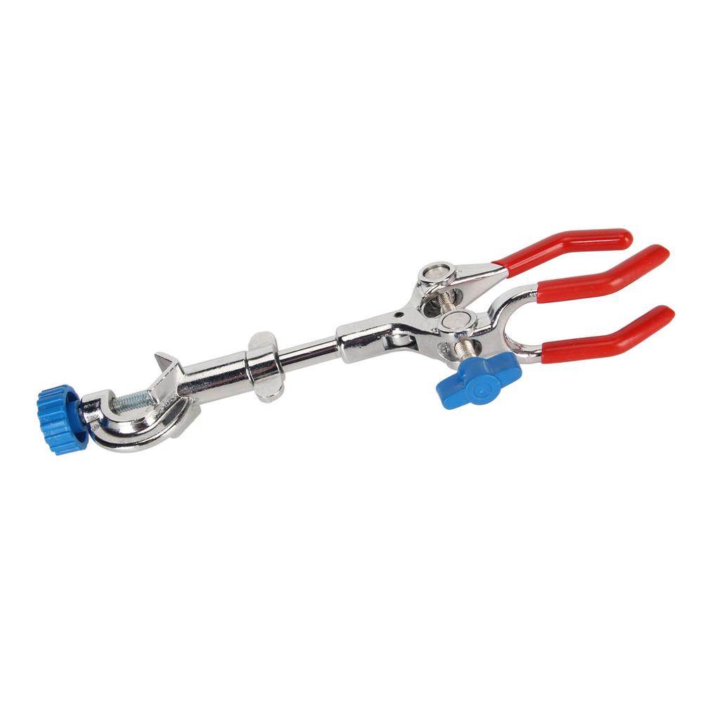 Лабораторный зажим с 3 зубцами и резиновым покрытием, регулировка давления, зажим для колб с 3 пальцами для удержания предметов U