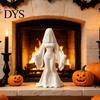 Dark Aesthetic Figurine Ghost Bride Statue, Vintage Headless Bridal Sculpture with Veil Mermaid Gown, Bedroom Shelf Decor Matte White DIY Unpainted