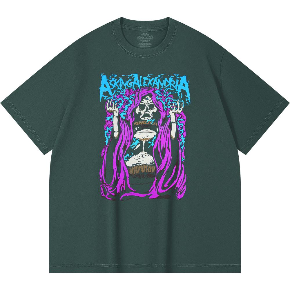 Хлопковая футболка плотностью 230 г/м² 100% Хлопок Heavy Metal Футболка с принтом рок-группы Популярная музыка Унисекс Тяжелая хлопковая футболка