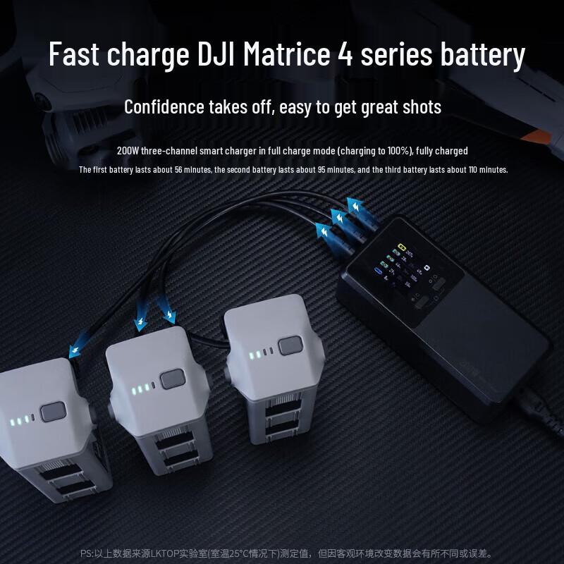 LKTOP 200W Three-Channel Smart Fast Charger for DJI Matrice 4 Series