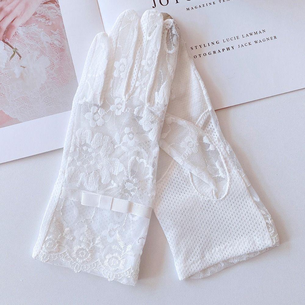 Breathable Lace Summer Sun Protection Gloves Sunscreen Gloves Anti Ultraviolet Ice Silk