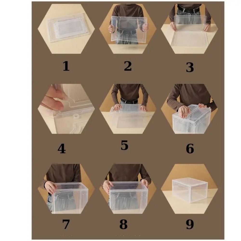 New Transparent Basketball Shoe Box Acrylic Dust-proof Storage Box Anti-oxidation with Suction Shoe Cabinet Household Dormitory