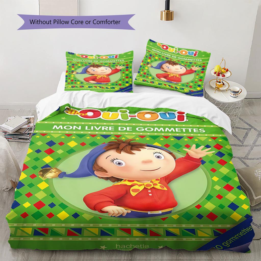 Oui-Oui Bedding Quilt Set Quilt Cover Pillowcase Home Decoration Birthday Gift (1 * duvet cover + 2 * pillowcase, without core)