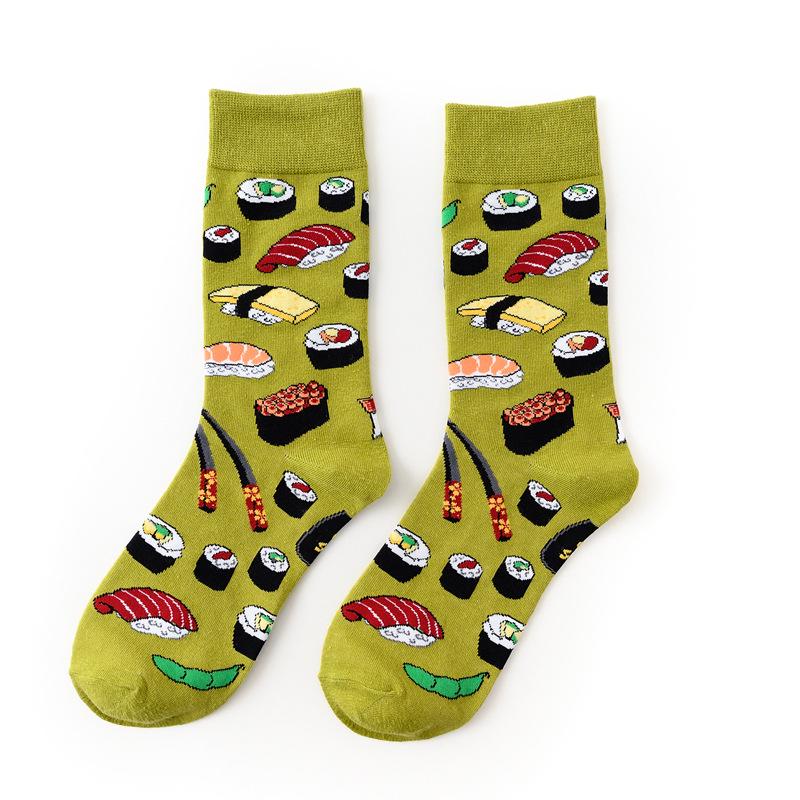 Women Socks Japanese Cotton Colorful Cartoon Cute Funny Sushi Hamburger Egg Avocado Socks for Girl
