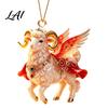 Indoor Holiday Decorations 2D Flat Christmas Sheep Hanging Ornament with Lanyard Acrylic Gift for Family And Friends Tree Pendant Home Party Festive