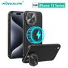 NILLKIN Для iPhone 15 Pro Max текстурированный магнитный чехол со складной подставкой для iPhone15 Pro Чехол Magsafe Чехлы из нейлонового волокна