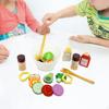 Деревянный игровой набор «Салат» Игровой набор для развития мелкой моторики Ролевые игры с едой для детей