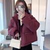 Women's Korean Fashion Jacket Cotton-padded Clothes Short  Stand Collar Thicken Bread Jacket Women Coat Tops Winter