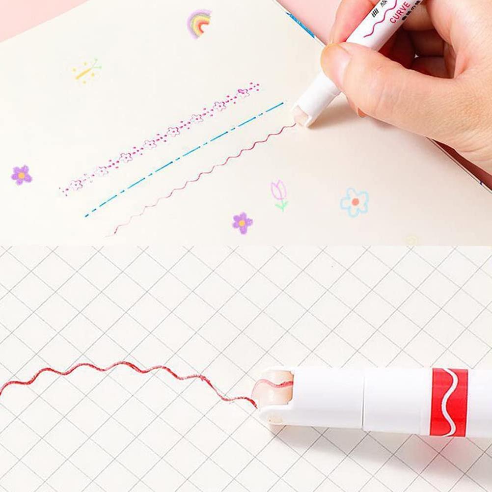 6 шт. цветных маркеров Curve Highlighter, ручек Liner, цветных ручек с 6 различными формами кривых