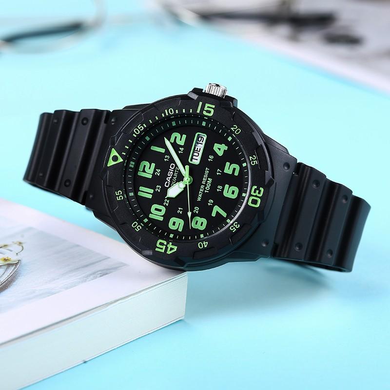 Casio Серия YOUTH-MRW Дисковые Трехштырьковые Дайвинг Ветер Спорт Кварцевый Механизм Ремешок из Смолы Японские и Корейские Часы Мужские;s Часы Черный циферблат MRW-200H-3B