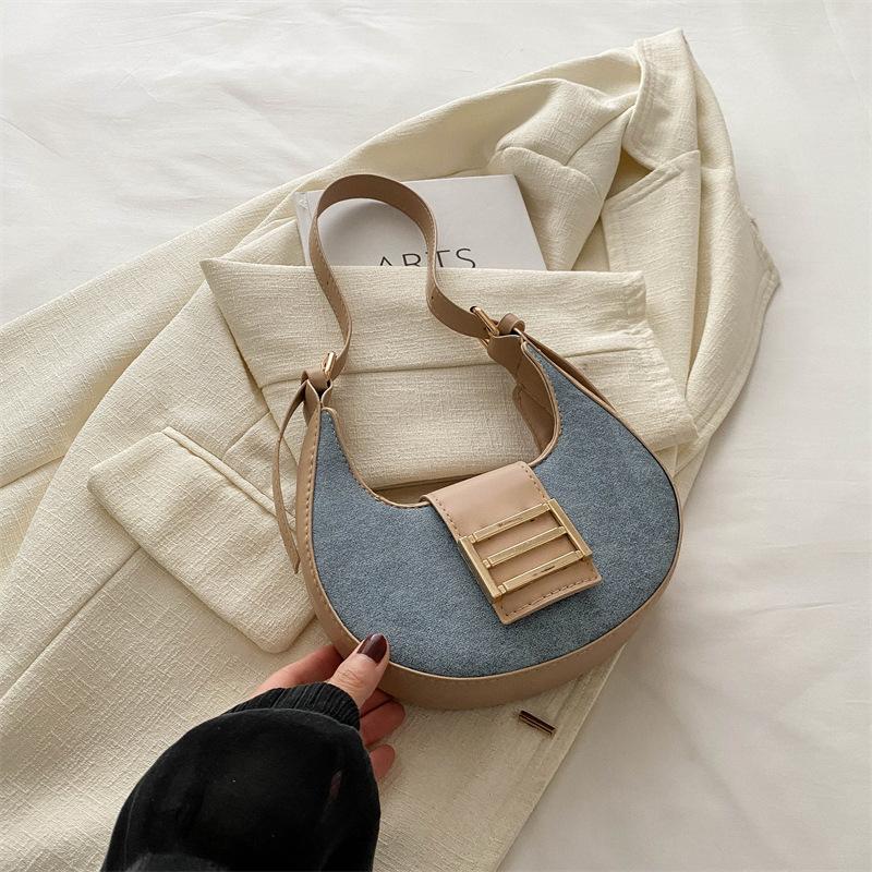 Модные сумки для женщин на весну Простой новый стиль для женских сумок Модные сумки для подмышек Сумки-полумесяцы на одно плечо