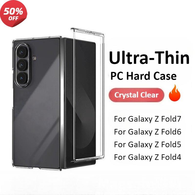 For Samsung Galaxy Z Fold 7 6 5 W26 W25 W24 Frameless PC Phone Case zfold special edition Ultra-thin Transparent Protective Back Cover Shell