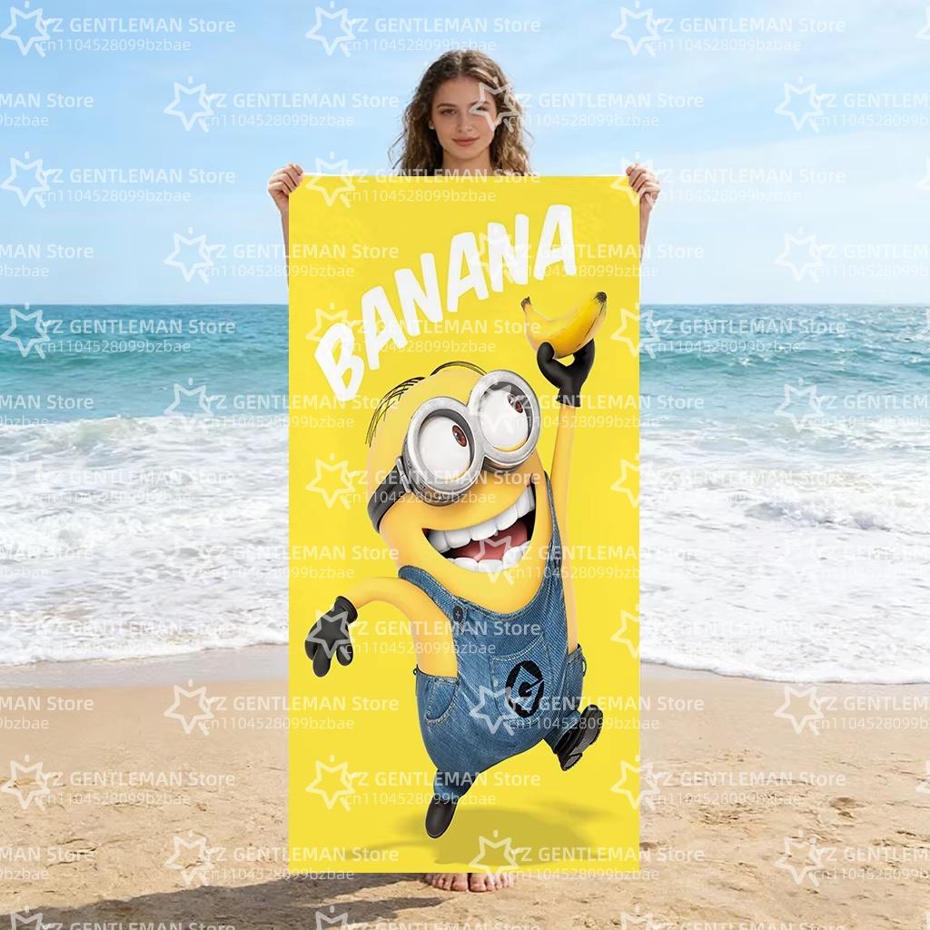 1pc Minions Cute Carto Beach Towel Super Absorbent Lightweight Ideal for Kids Adults Pool Beach Travel Bath Home Daily Use