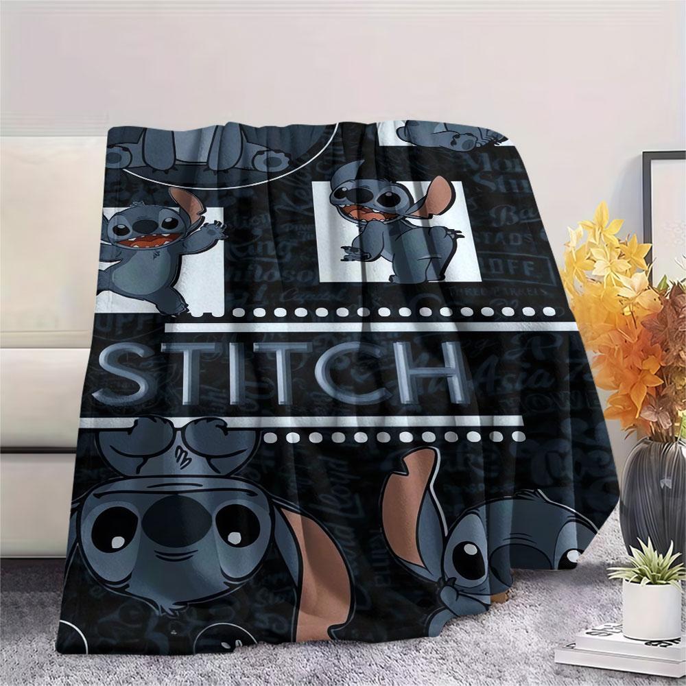 Stitch Cartoon printing Flannel Blanket Bedroom Sofa Camping Warm blanket Gifts for family and friends-MJ015