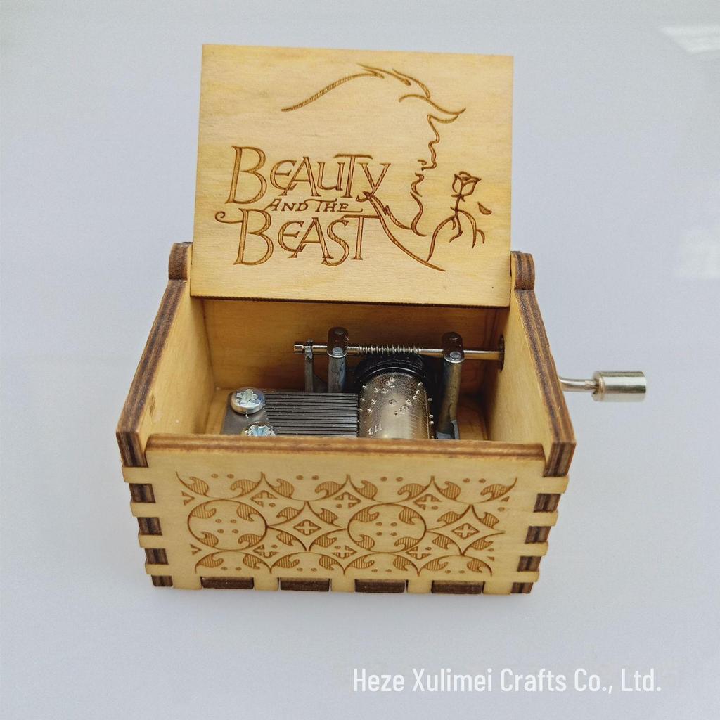 Hand-Cranked Wooden Music Box Festival Gift for Friends