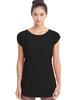 Loopa Ruched Yoga Tunic Short Hot Size M Women's T-Shirt, Sleeve, Quick-Drying, Fitness, Sports, Yoga, Black,