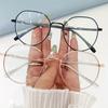 2 пары простых очков с овальной металлической оправой и прозрачными линзами, милые и модные очки, меняющие цвет
