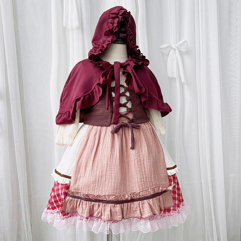 Красная Шапочка плащ Рождество Хэллоуин сценические костюмы идиллические девочки Золушка детская одежда