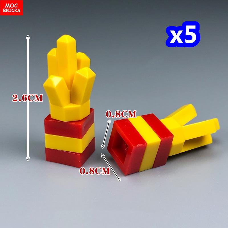 MOC Bricks Food Cookie Bone Pretzel Bagel Biscuits Waffle Chips Hot Dog Bread Pizza Milk Educational Building Blocks Kids Toys