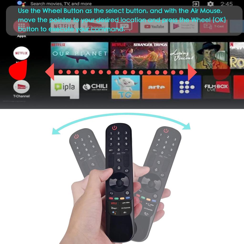 Для пульта ДУ LG Smart TV, Magic Remote AN-MR24GA/23GA/22GA/21GA с функцией голосового управления и указателя, Замена для LG 2019-2024