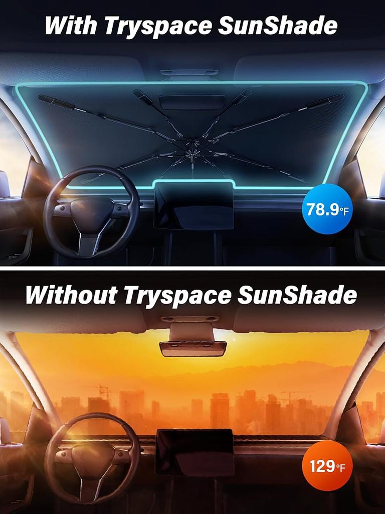 ONDO6 2025 Для Tesla Model Y Juniper Model 3 Highland Солнцезащитный козырек на лобовое стекло Блокировка солнца Складной Теплоизоляция Сумка для хранения солнцезащитного козырька