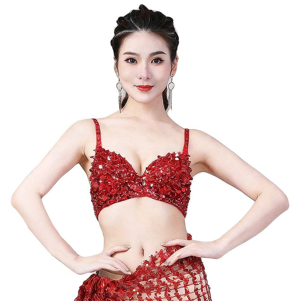 Sparkle Latin Dance Top Sequins Beading Sequins Crop Top Charming Stage Performance Top Festivals