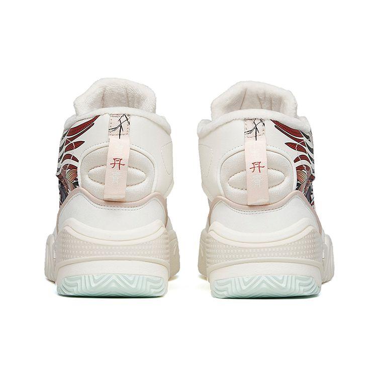 Anta Lifestyle Series Non-Slip Durable High-Top Skate Shoes Women Sneakers White Red 122148902-3