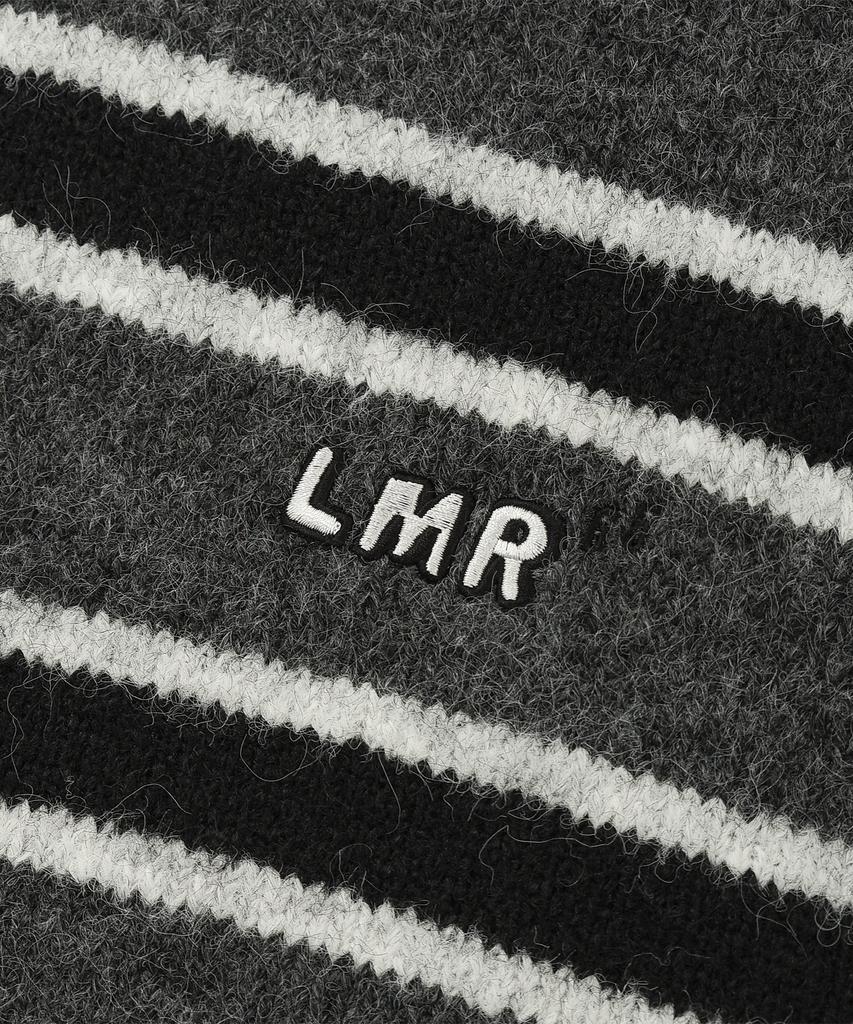 LMR Hairy Stripe Pullover Knit Dark Grey