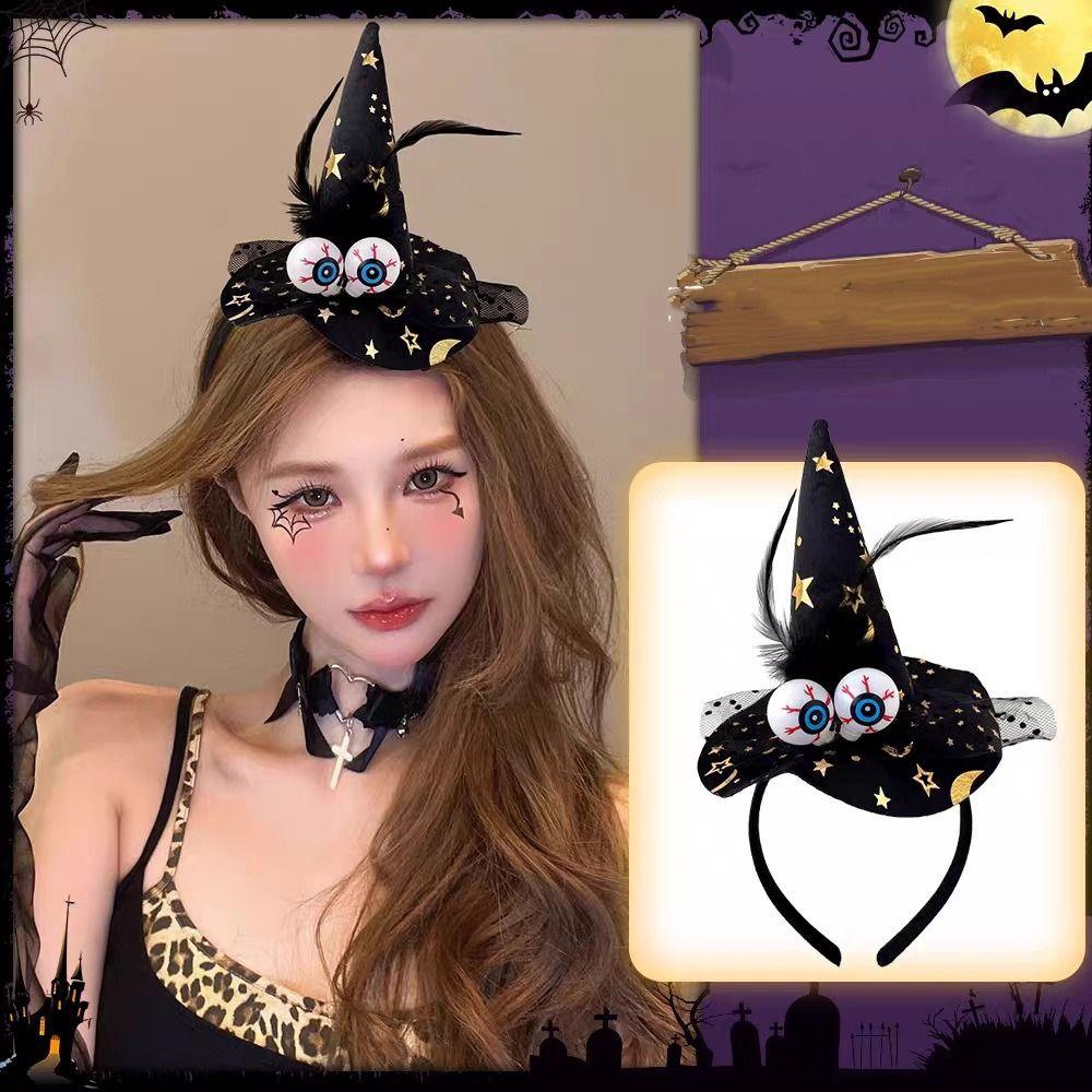 Pumpkin Halloween Witch Hat Headband Spider Cone Hat Hair Hoop Photo Props