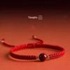 Cinnabar Red Hand-Woven Single Strand Triple Loop Bracelet