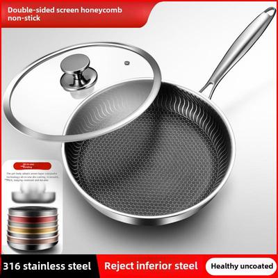 Сковорода из нержавеющей стали 316 с антипригарным покрытием для электрических плит и плит с открытым пламенем, меньше дымит, идеально подходит для приготовления стейков.