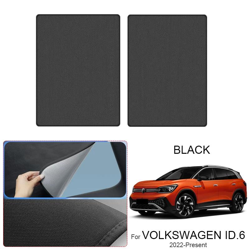 Car Suede Fabric Electrostatic Adsorption Sunroof Sunshade For VOLKSWAGEN ID.6 2022-PresentAuto Anti-UV Heat Insulation Skylight
