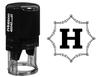 Printtoo R-40 Self Inking Rubber Stamp Octagon Celtic Swirl Frame H Alphabet Monogram Office