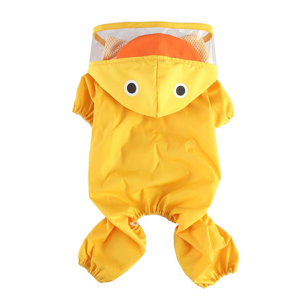 Pet Raincoat Four-Legged Raincoat Small Cat and Dog Chest and Back Reflective Dog Raincoat Waist Tail Duck Style 5