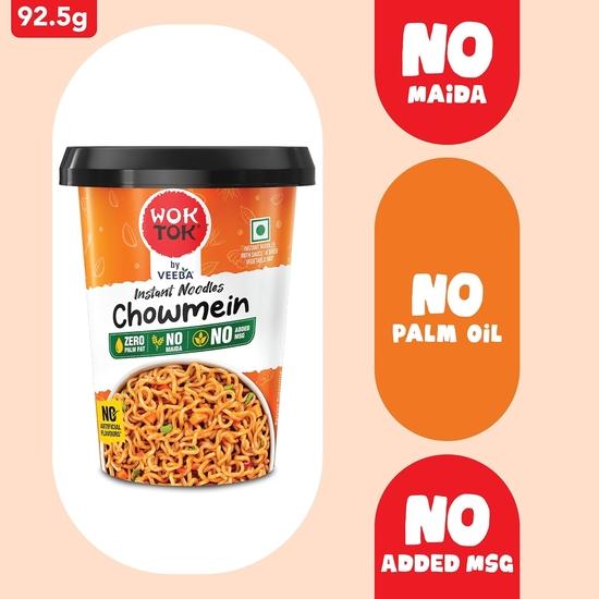 Лапша быстрого приготовления Wok Tok Chowmein (92,5 г) | Изготовлено без пальмового масла | Без майды | Без добавления глутамата натрия