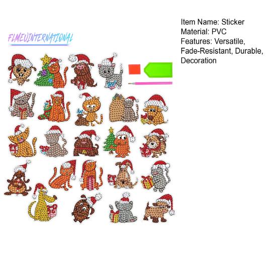 1 комплект, наклейка с алмазной живописью, набор рождественских наклеек «сделай сам», устойчивая к выцветанию наклейка со стразами для детей и взрослых