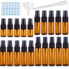 5/10 Pack Amber Glass Spray Bottles, Fine Mist Spray Bottles with Pipette Funnel Labels,Travel Dispenser Bottles for Essential Oils Cleaning Skin Care