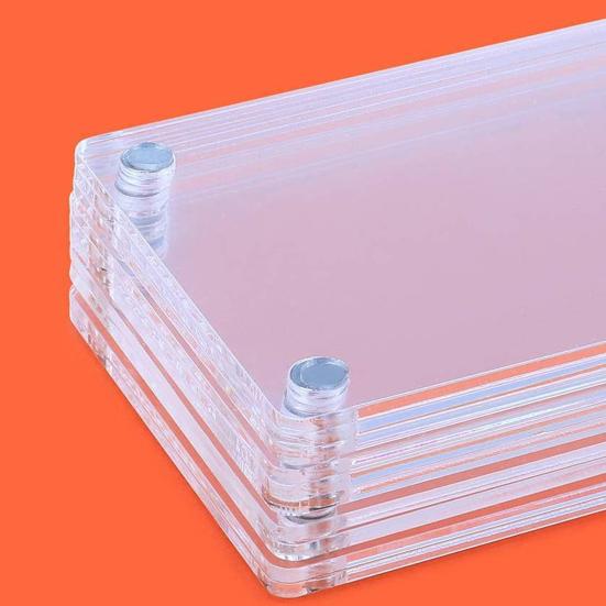 12 шт. магнитная фоторамка магнит на холодильник двухсторонняя прозрачная акриловая семейная фоторамка для показа фотографий домашний офис украшение на холодильник фото держатель