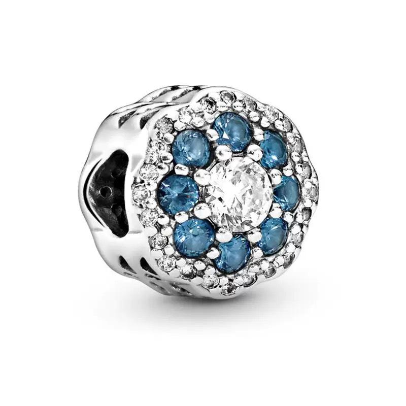 Pandora 2025 Браслет из сплава с бусинами в виде Четырехлистного клевера, Сердца, Короны, DIY Украшение