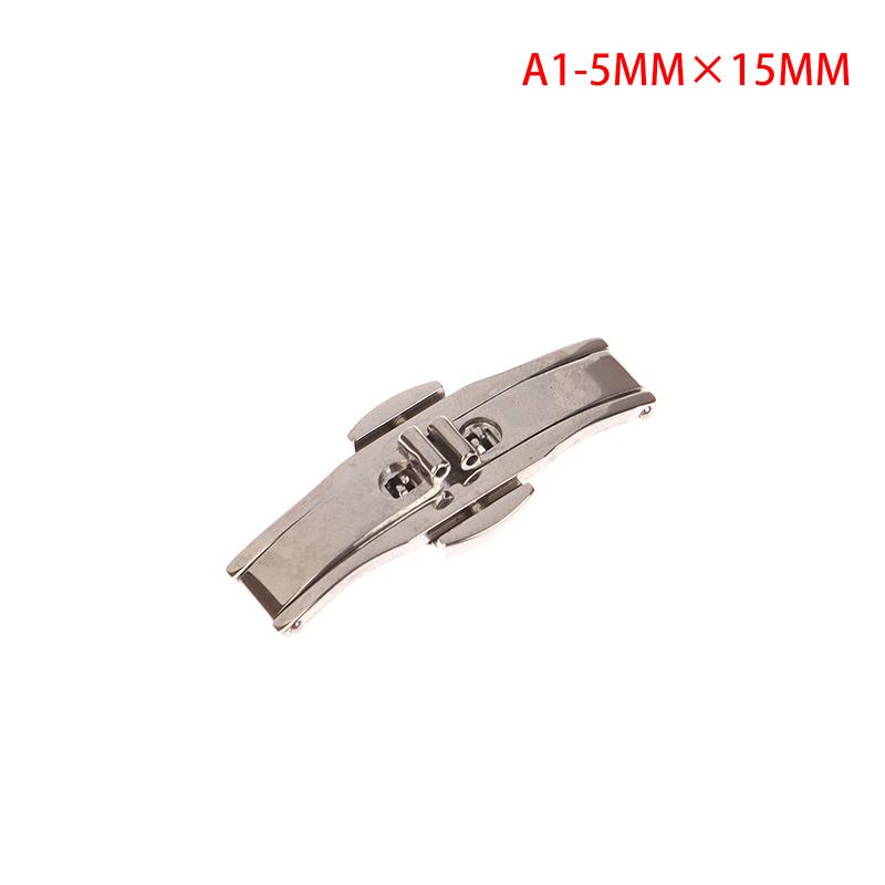 1 шт., нержавеющая сталь, застежка-бабочка, полированная кнопка, ремешок для часов, 15/17/19/21/23/25 мм, застежка для часов, аксессуары