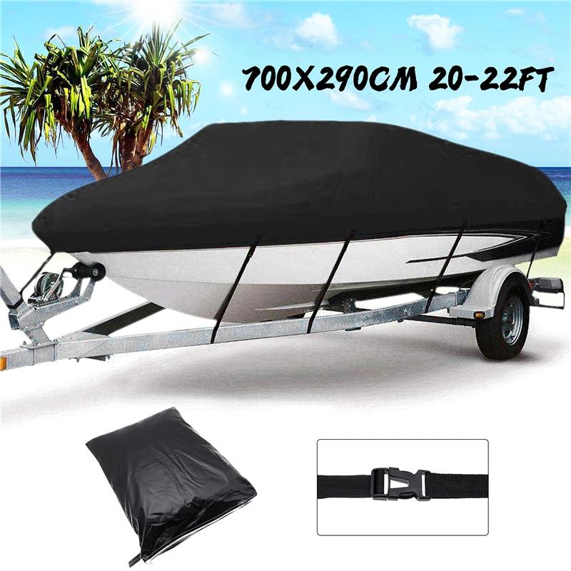 11-22FT Yacht Boat Cover Anti-UV Waterproof Heavy-Duty 210D Marine Trailerable Canvas Boat Accessories for Yacht Boat