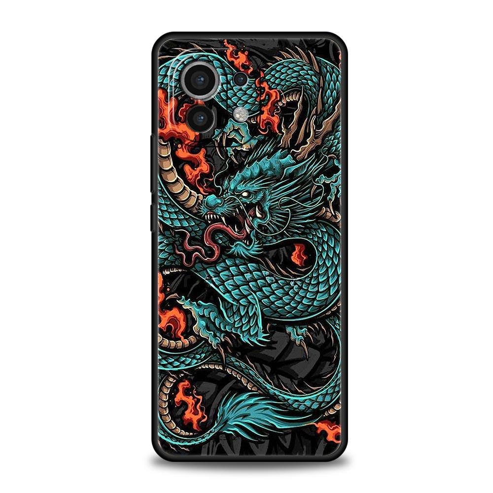 Чехол для телефона Дракон для Xiaomi Mi 15 14 Pro 13 12 11 Lite 5G 10T 11T 12T 13T 14T Poco X6 X5 X4 X3 NFC F3 F4 GT Черный чехол