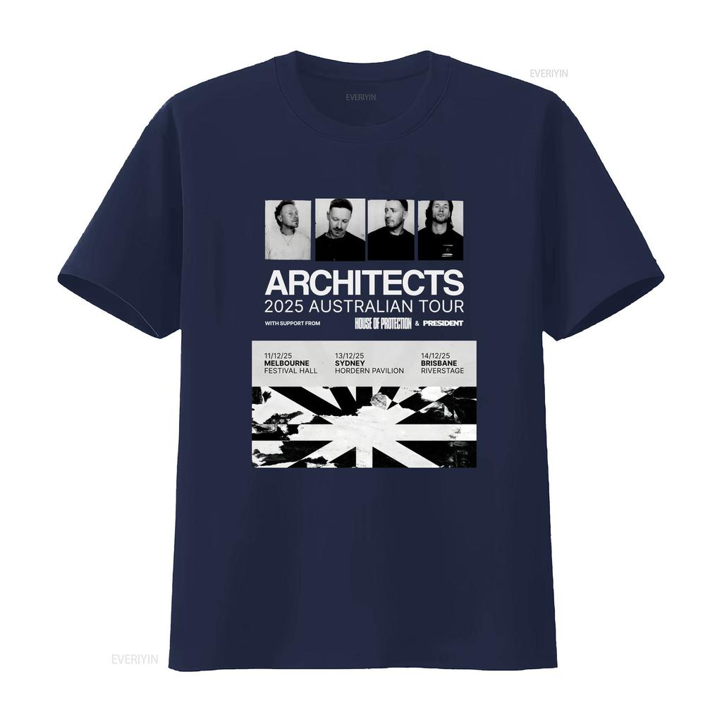Architects Band Australia Tour Black Cotton T Shirt Size S 5xl Vintage Versatile Homme Stylish Stretched